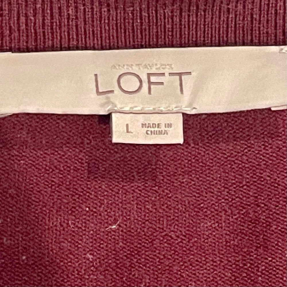 Loft 100% Cotton Cardigan Size Large - Picture 3 of 5